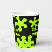 Grappig zwart groen slijm, aangepast naam verjaard papieren bekers (Links)