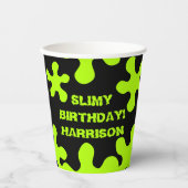 Grappig zwart groen slijm, aangepast naam verjaard papieren bekers