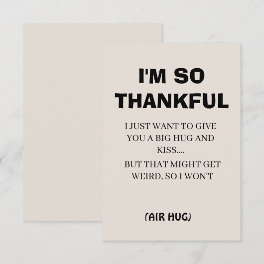 Grappig zwart kalligrafie... ik ben zo dankbaar ee bedankkaart (Voorkant / Achterkant)