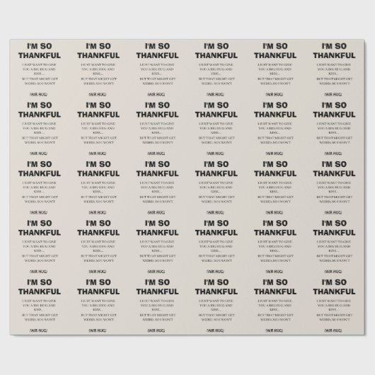 Grappig zwart kalligrafie... ik ben zo dankbaar ee cadeaupapier (Vlak)