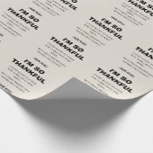 Grappig zwart kalligrafie... ik ben zo dankbaar ee cadeaupapier (Hoek)