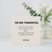 Grappig zwart kalligrafie... ik ben zo dankbaar ee feestdagenkaart (Staand voorkant)