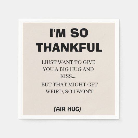 Grappig zwart kalligrafie... ik ben zo dankbaar ee servet (Voorkant)