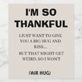 Grappig zwart kalligrafie... ik ben zo dankbaar ee wijn etiket (Enkel label)