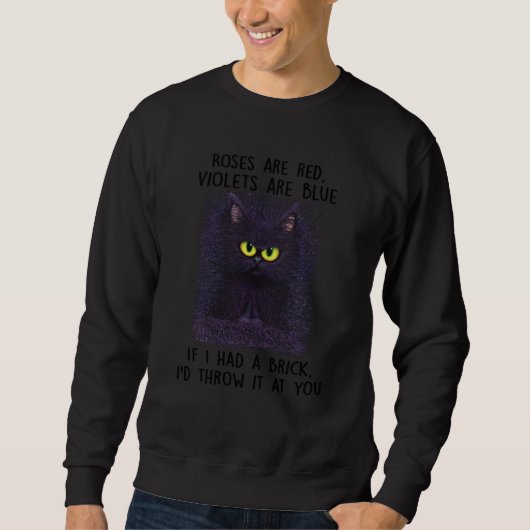 Grappig zwart kat als ik een brick had... ik gooi  trui (Voorkant)