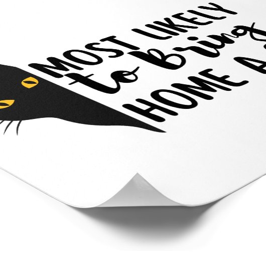 Grappig zwart kat dat waarschijnlijk een kat naar poster (Hoek)