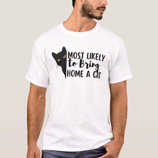 Grappig zwart kat dat waarschijnlijk een kat naar  t-shirt (Voorkant)