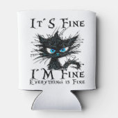 Grappig zwart kat Het is goed dat ik goed ben... a Blikjeskoeler (Achterkant)