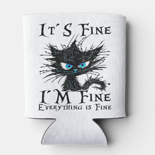 Grappig zwart kat Het is goed dat ik goed ben... a Blikjeskoeler (Achterkant)