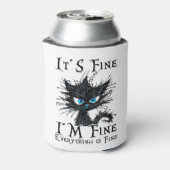 Grappig zwart kat Het is goed dat ik goed ben... a Blikjeskoeler (Blikje Achterkant)