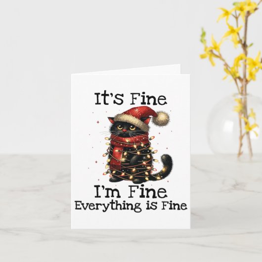 Grappig zwart kat Het is goed dat ik goed ben... a Kaart (Gele Bloem)