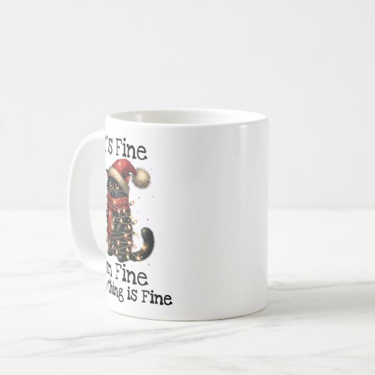 Grappig zwart kat Het is goed dat ik goed ben... a Koffiemok (Voorkant links)