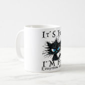 Grappig zwart kat Het is goed dat ik goed ben... a Koffiemok (Voorkant links)