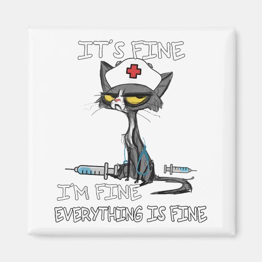 Grappig zwart kat Het is goed dat ik goed ben... a Magneet (Voorkant)