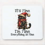 Grappig zwart kat Het is goed dat ik goed ben... a Muismat (Voorkant)