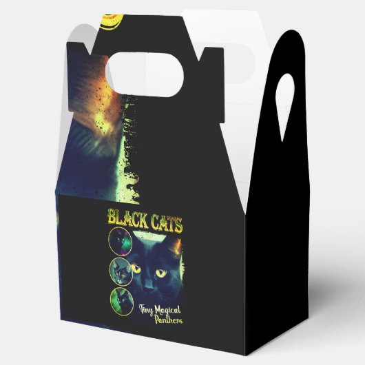 Grappig zwart kat liefhebber faux bootleg 90s Grap Bedankdoosjes (Geopend)