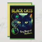 Grappig zwart kat liefhebber faux bootleg 90s Grap Feestdagenkaart (Voorkant / Achterkant)