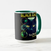 Grappig zwart kat liefhebber faux bootleg 90s Grap Mok (Voorkant rechts)