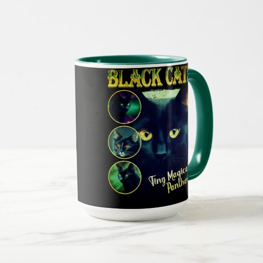 Grappig zwart kat liefhebber faux bootleg 90s Grap Mok (Voorkant rechts)