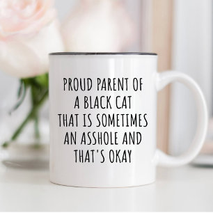 Grappig Zwart Kat Lover Gezegde cadeau Huisdier Ei Tweekleurige Koffiemok