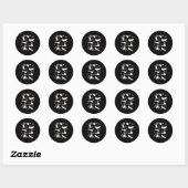 Grappig zwart kat paasei ronde sticker (Vel)