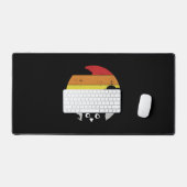 Grappig zwart kat  retro zonsondergang ontwerp bureaumat (Keyboard & Muis)