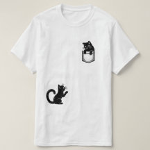 Grappig zwart kat t-shirt