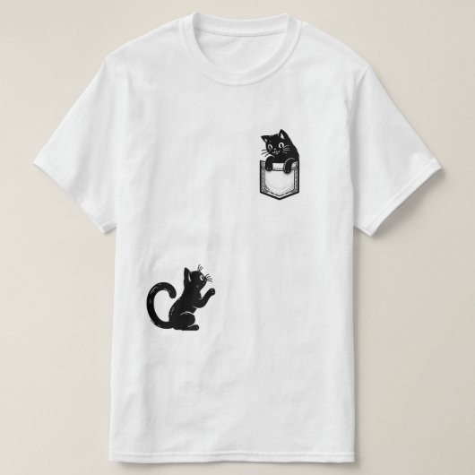 Grappig zwart kat t-shirt (Design voorkant)