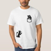 Grappig zwart kat t-shirt (Voorkant)