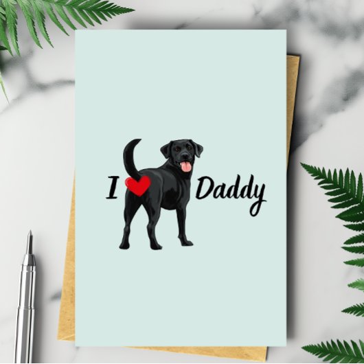 Grappig Zwart Lab Hond Bum Butt Hart Vaders Dag Kaart
