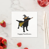 Grappig Zwart Lab Hond Halloween Heks Pet Custom Servet (Insitu)