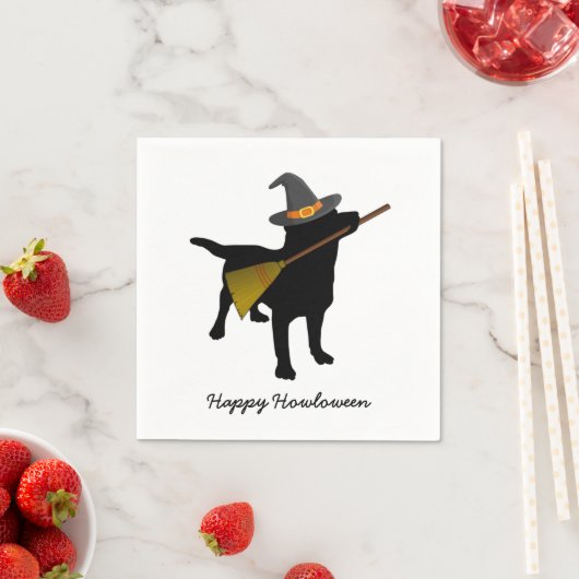 Grappig Zwart Lab Hond Halloween Heks Pet Custom Servet (Insitu)