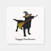 Grappig Zwart Lab Hond Halloween Heks Pet Custom Servet (Voorkant)
