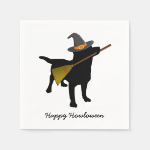 Grappig Zwart Lab Hond Halloween Heks Pet Custom Servet