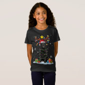 Grappig zwart lab hond kerst rendier kerst l t-shirt (Voorkant volledig)