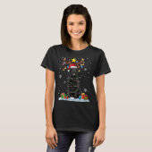 Grappig zwart lab hond kerst rendier kerst l t-shirt (Voorkant volledig)