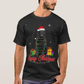 Grappig zwart lab hond Kerstmis Kerstmis Kerstmis  T-shirt (Voorkant)