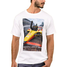 Grappig zwart Lab puppy racen IndyCar T-shirt | 