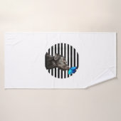 Grappig zwart labrador retriever lab hond eigenaar badhanddoek (Badhanddoek)