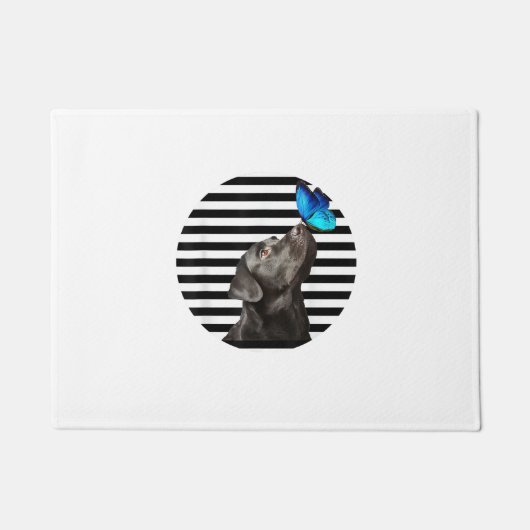 Grappig zwart labrador retriever lab hond eigenaar deurmat (Voorkant)