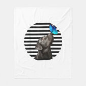 Grappig zwart labrador retriever lab hond eigenaar fleece deken (Voorkant)