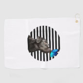 Grappig zwart labrador retriever lab hond eigenaar golfhanddoek (Horizontaal)