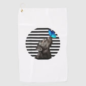 Grappig zwart labrador retriever lab hond eigenaar golfhanddoek (Voorkant)