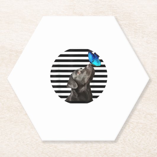 Grappig zwart labrador retriever lab hond eigenaar kartonnen onderzetters (Voorkant)