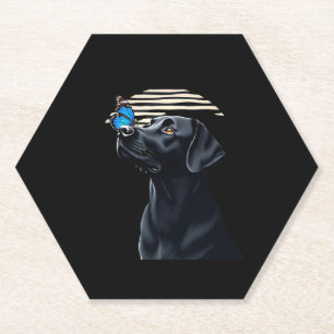 Grappig zwart labrador retriever lab hond eigenaar kartonnen onderzetters