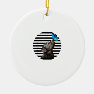 Grappig zwart labrador retriever lab hond eigenaar keramisch ornament