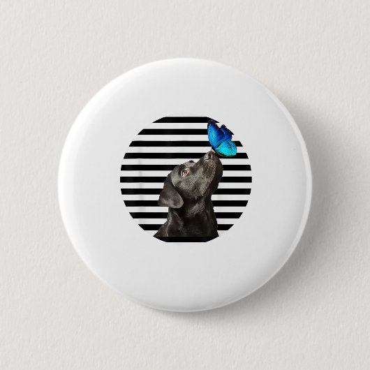 Grappig zwart labrador retriever lab hond eigenaar ronde button 5,7 cm (Voorkant)