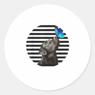 Grappig zwart labrador retriever lab hond eigenaar ronde sticker