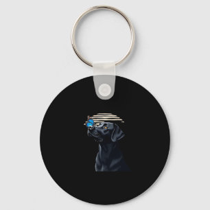 Grappig zwart labrador retriever lab hond eigenaar sleutelhanger