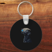 Grappig zwart labrador retriever lab hond eigenaar sleutelhanger (Voorkant)
